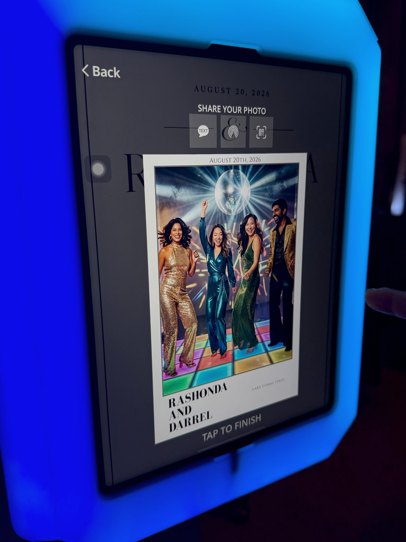 AI Photo Booth setup with studio lighting