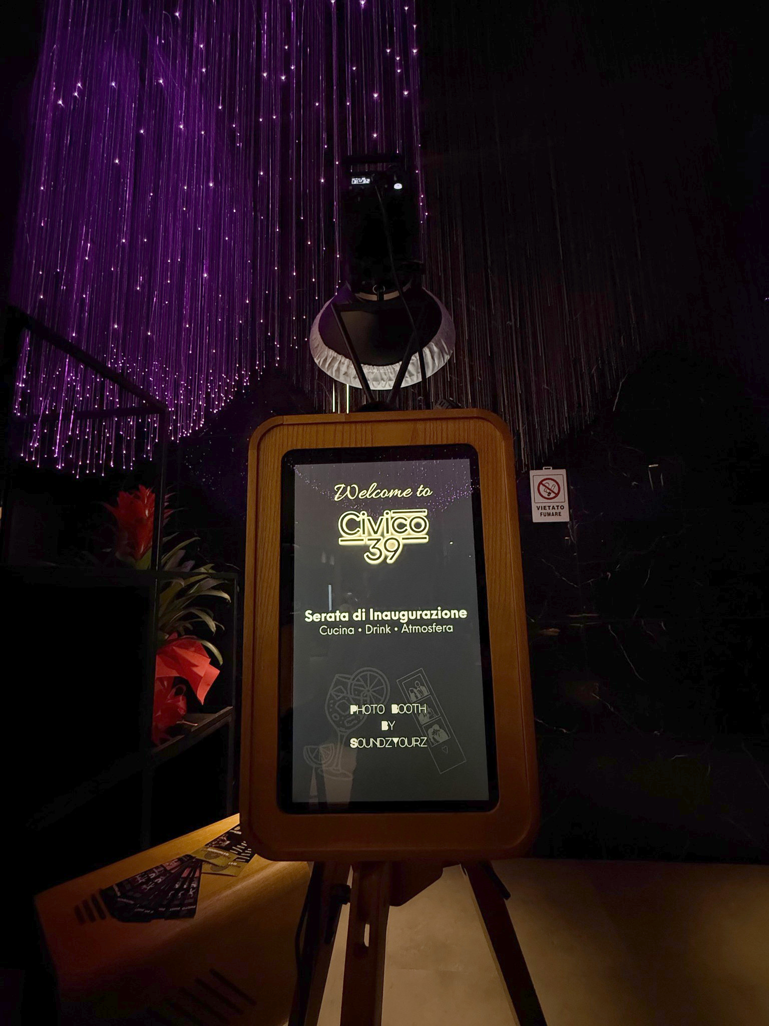 Rear console of vintage wooden photo booth