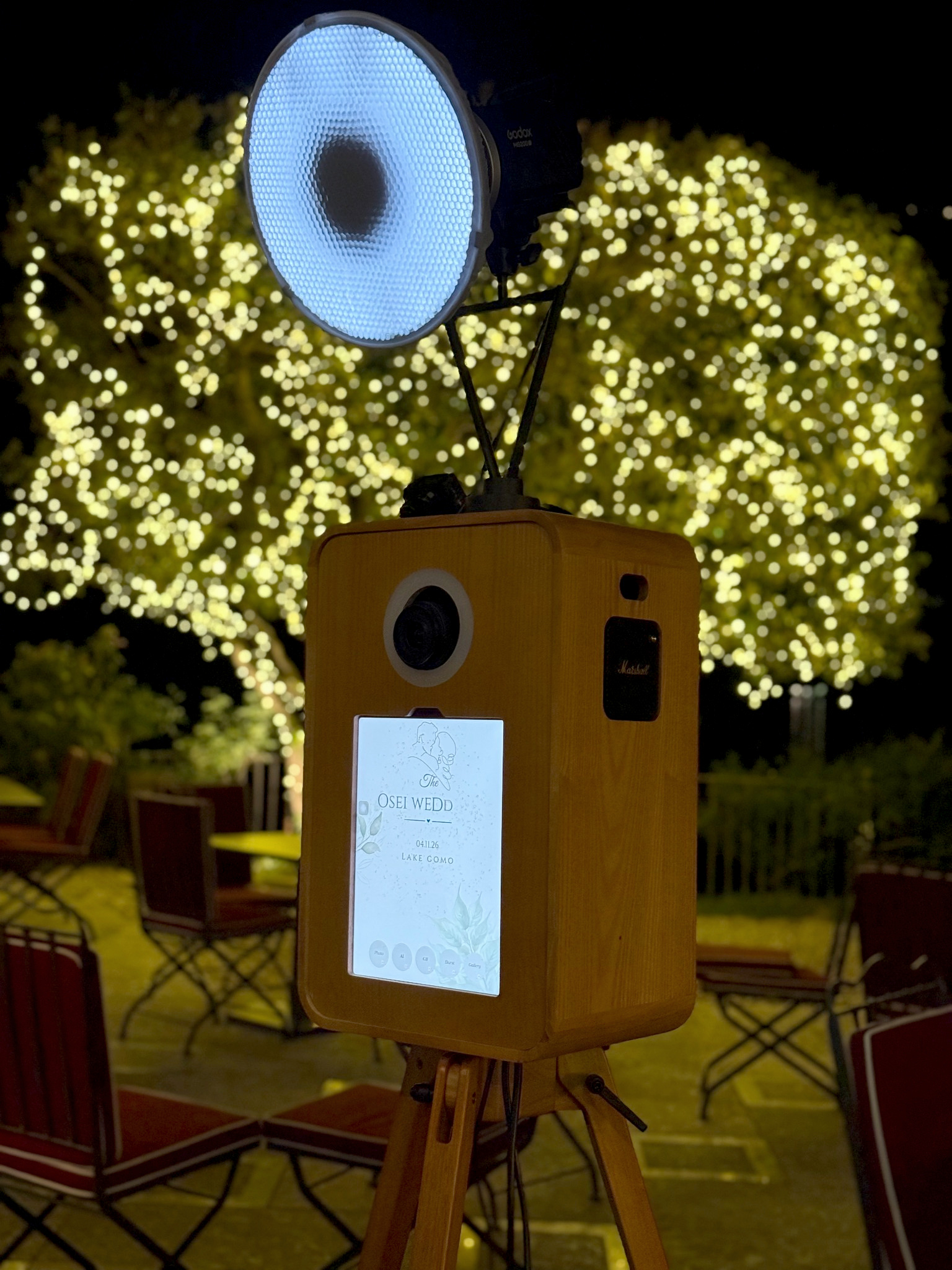 Vintage photo booth installation